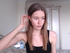 Mooi, Grote mammen, Blond, Rondborstig, Vrouw, Masturbatie, Alleen, Webcamera