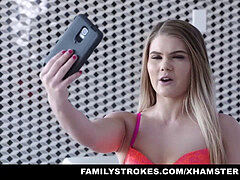 FamilyStrokes - super-steamy Stepsis Brooke Karter Cheers Her Stepbro