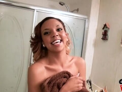 Enthousiasteling, Vingeren, Hd, Latijnse vrouw, Doordringend, Gezichtspunt, Geschoren, Douche