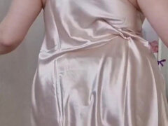 Your Girlfriend’s Satin Nightdress Try-on - Soft & Smooth Asmr
