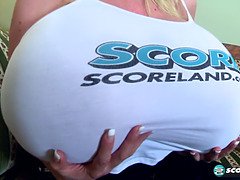 デカパイ, ブロンド, 巨乳な, フェティッシュ, 巨大, 天然, 一人, オッパイの