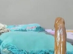 Grosser arsch, Schwarz, Dildo, Frau, Masturbation, Solo