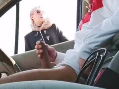 I jerked my cock in a way, this young lady drops her boyfriend to watch