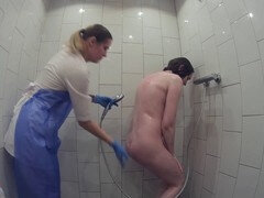 Łazienka, Związanie dyscyplina & dominacja uległość, Lekarz, Dominacja, Femdom, Jednolity