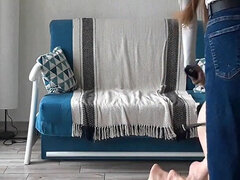 아마추어, 옷 입은 상태로, 여자 지배, 청바지, 노예