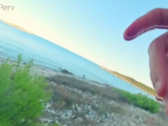 Amateur, Plage, Attrapée, Queue, Masturbation, Nudiste, De plein air, Public