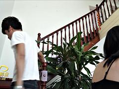 Asiatique, Hard, Criant, Adolescente, Nénés, Épouse