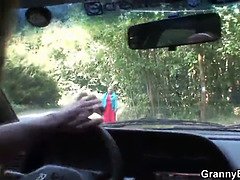 60 years old granny gets banged roadside