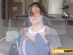 Big Natural Tits Latina Gets Rough Face Fuck and Deep Throat by Huge White Cock