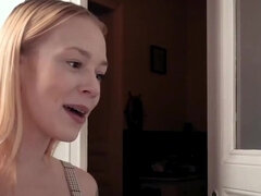 Old guy makes out with a teen and she rides his dick