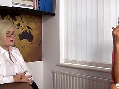 Lacey Starr & Loula Lou take on Sam Bourne's hard and fast fuckfest - Agedlove!