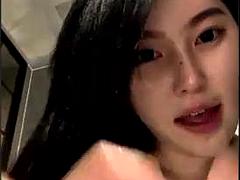 Aziatisch, Lieveling, Mooi, Grote mammen, Koreaans, Masturbatie, Tieten likken