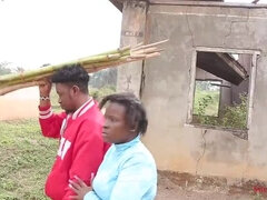 A blind woman went to fetch some firewood in the bush, a village prince came to help her then took her home for a nice fuck