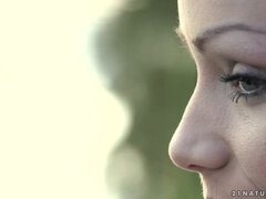 美女, 茶髪の, オナニー, 一人