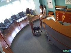 Leie, Arzt, Fingern, Lecken, Krankenschwester, Büro, Muschi, Uniform