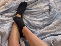 Sexy Twink Boy Plays with Socks and Feet