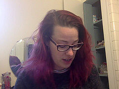 smoothly-shaven head fetish female shaves her own head