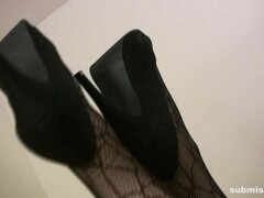 Enthousiasteling, Blond, Voeten fetish, Harig, Hakken, Panty, Strippen, Tieten likken