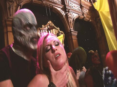 18, Avsugning, Sperma shot, Gangbang, Grupp, Fitta, Stockings, Trekant