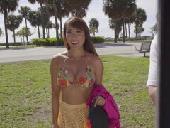 Amateur, Asiatique, Gros seins, Bikini, Sucer une bite, Faciale, Hard, Rousse roux