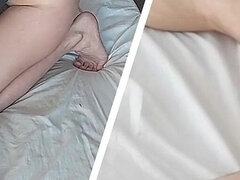 Blowjob with Amateur Wife, Hairy Pussy, Big Ass. Romantic Foreplay Amateur Couple.