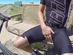 Amatör, Amerikansk, Homosexuell, Onani, Muskel, Utomhus, Offentlig