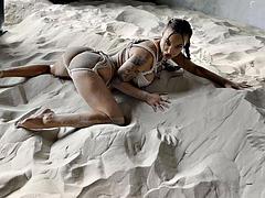 Shibari on the Beach Monika Fox