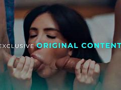 항문, 양성적인, 오랄섹스, 흑갈색 머리, 더블 삽입, 머리카락이 많은, 하드코어, 파티