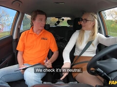 Blonde learner with perfect boobs