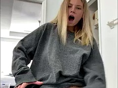 Amatør, Blondine, Dildo, Ridning, Solo