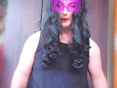 Sissy Big Size Man T Shirt Sexy Mini Hot Slut Crossdresser Kitty White Big Butt Big Ass Lady Boy She