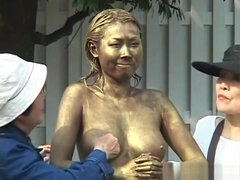 Asiatisk, Rumpa, Bystig, Långt ner i halsen, Japansk, Bröstvårtor, Offentlig, Tuttar