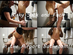 Real Amateur Couple Fucking in an Airport Bathroom