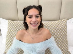 She is barely legal and sucking cock on video