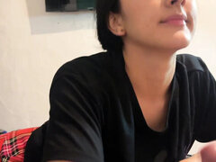 Young 18-Year-Old Indian Girl Swallows Dick and Milk in Homemade POV Blowjob