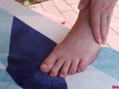 Brunette, Hunn, Hårete, Hd, Utendørs, Alene