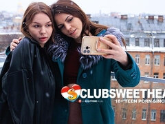 18, Duże cycki, Para, Lesbijka, Lizanie, Bielizna, Naturalne cycki, Cycki