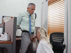 Blonde office slut Kenzie Taylor gets fucked by her employee
