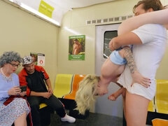 Young couple has sex while using public transportation