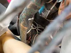 Double anal insertion, squirting ejaculations and filthy deepthroat threeway