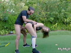 Ending gridiron in big tit MILFs pussy