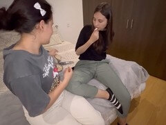 아마추어, 항문에서 입으로, 큰 엉덩이, 커플, 여자, 레즈비언, 오르가슴, 젖가슴