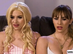 Blondine, Ansigt sidde, Lesbisk, Lille kvinde, Fisse, Barberet, Teenager, Bryster