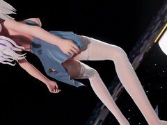 [mmd] Chocolate Cream Lingerie Dress; White Stockings; High Heels; Striptease