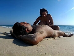 Enthousiasteling, Strand, Grote kont, Hardcore, Moeder die ik wil neuken, Naakt, Nudist, Openbaar