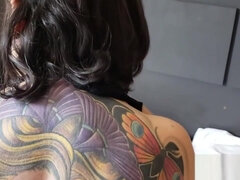 Fucking the tattooed ManddyMay before the hardcore threesome with Evy Kethlyn