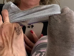 素人, ブロンド, フェティッシュ, 足フェチ, 熟年, ポルトガル人, 靴下