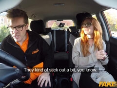 Ella Hughes And Ryan Ryder In Fake Driving Instructor Fucks His Cute Ginger Teen Student In The Car And Gives Her A Creampie