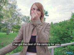 Short-haired bimbo blows and rides hard knob for some cash