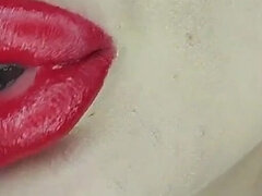 Devil Lady Leaves Lots of Kiss Marks on the Male and Laughs